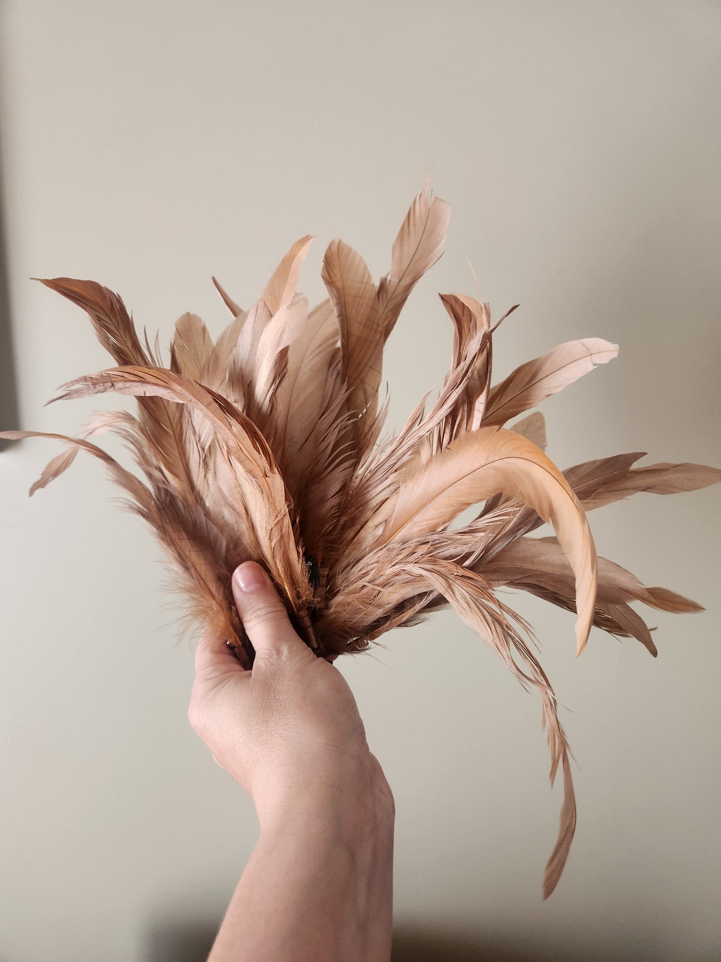 3 bundles blush feathers
