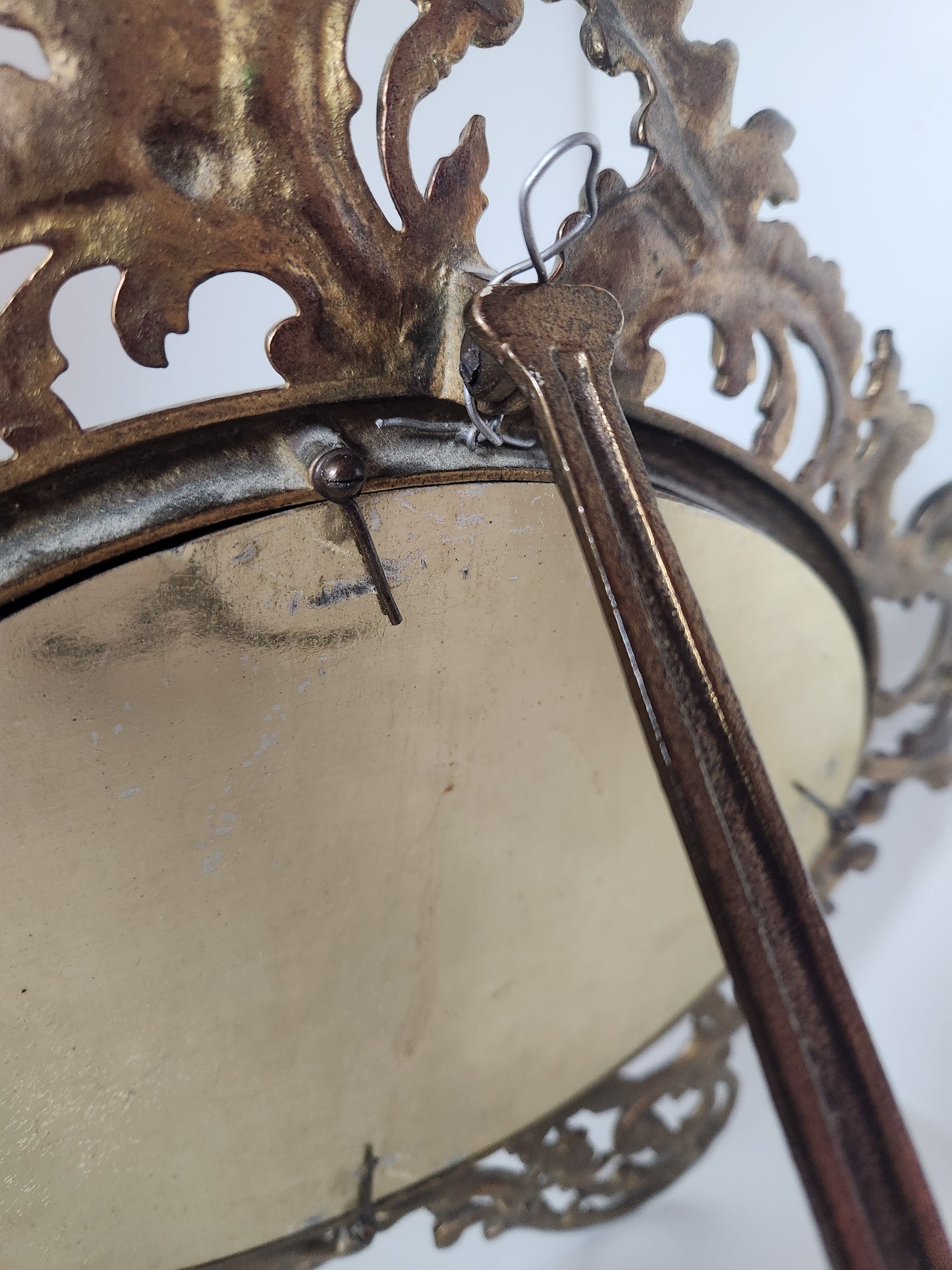 Antique Brass Tabletop Beveled Mirror