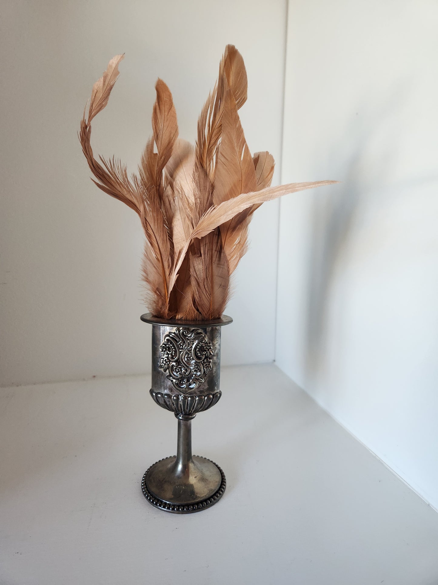 Iridescent Bronze/Blush Coque Tail Feather Fringe