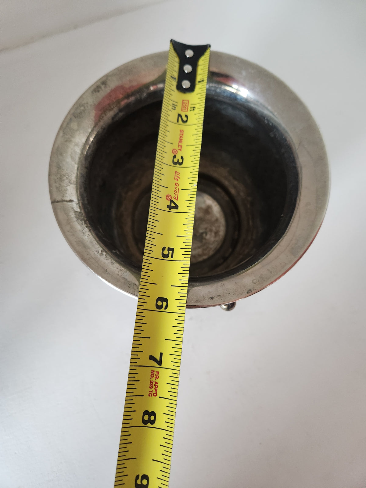 Silver Planter with Black Glass Riser