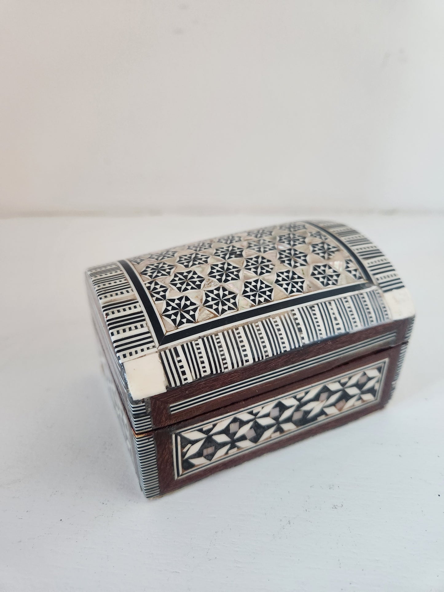 Inlaid Bone and Mother of Pearl Trinket Box