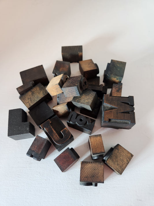 For Laura: Antique Wood Letterpress Set – Letters & Punctuation