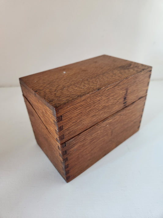 Vintage Wood Recipe Card Box