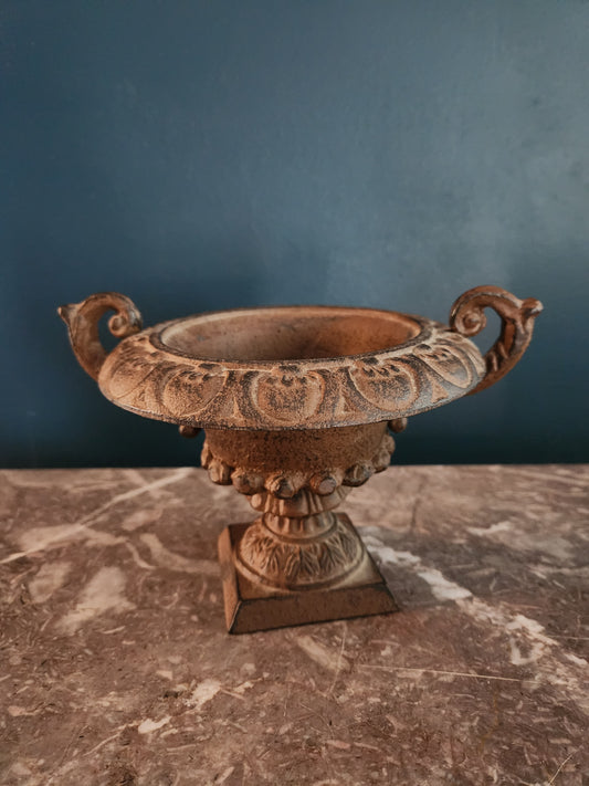 Vintage Cast Iron Urn with Handles