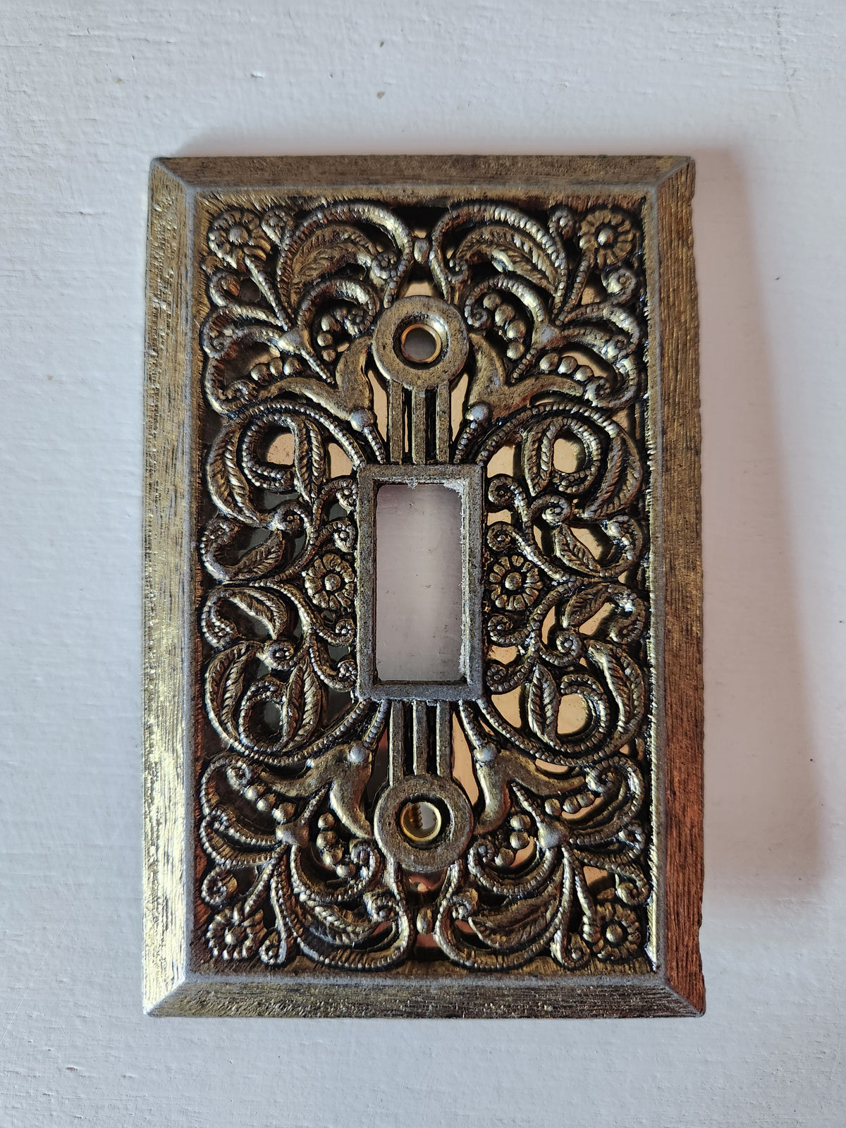 Brass Filagree Light Switch Plate