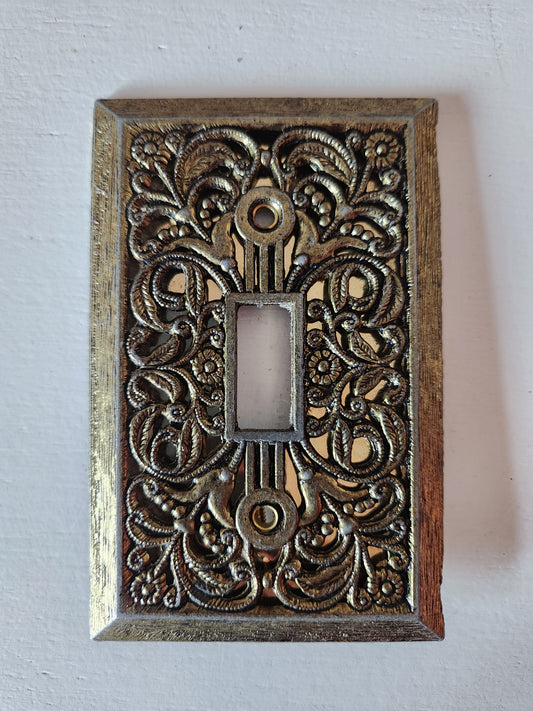 Brass Filagree Light Switch Plate