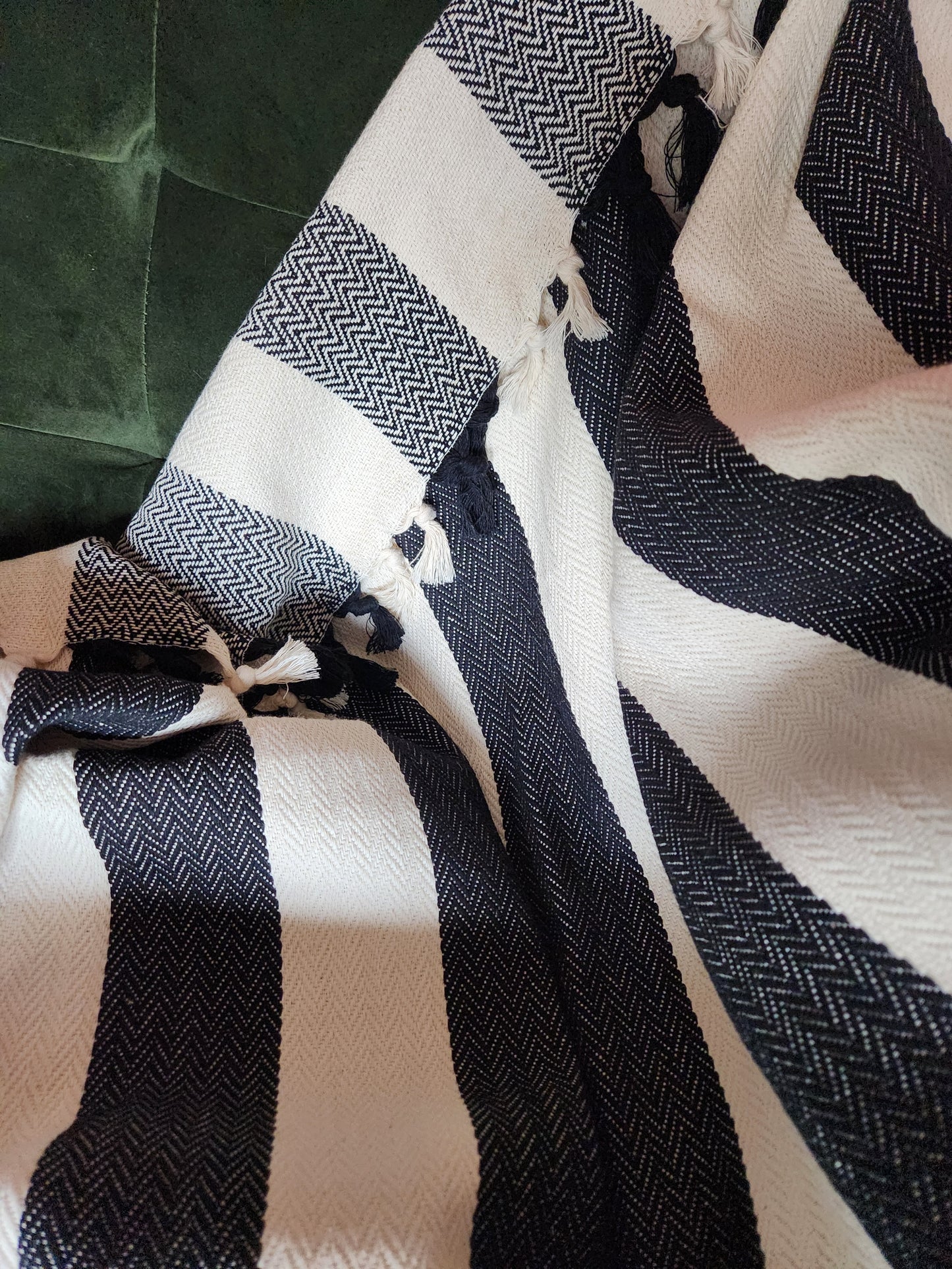 Organic Turkish Cotton Throw- Wide Stripe