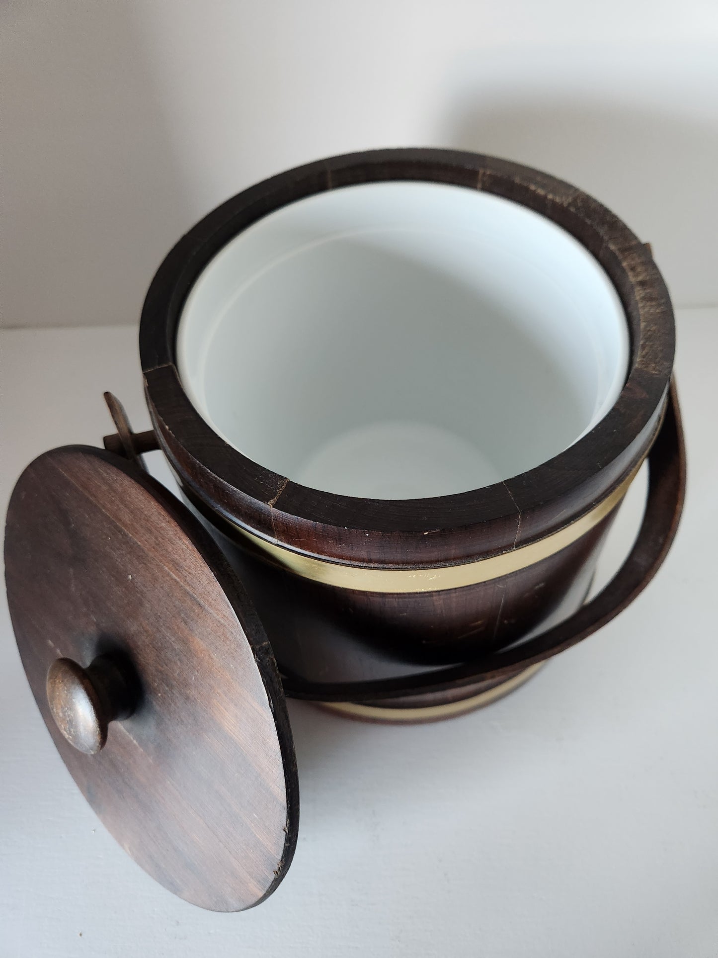 Wood & Brass Ice Bucket