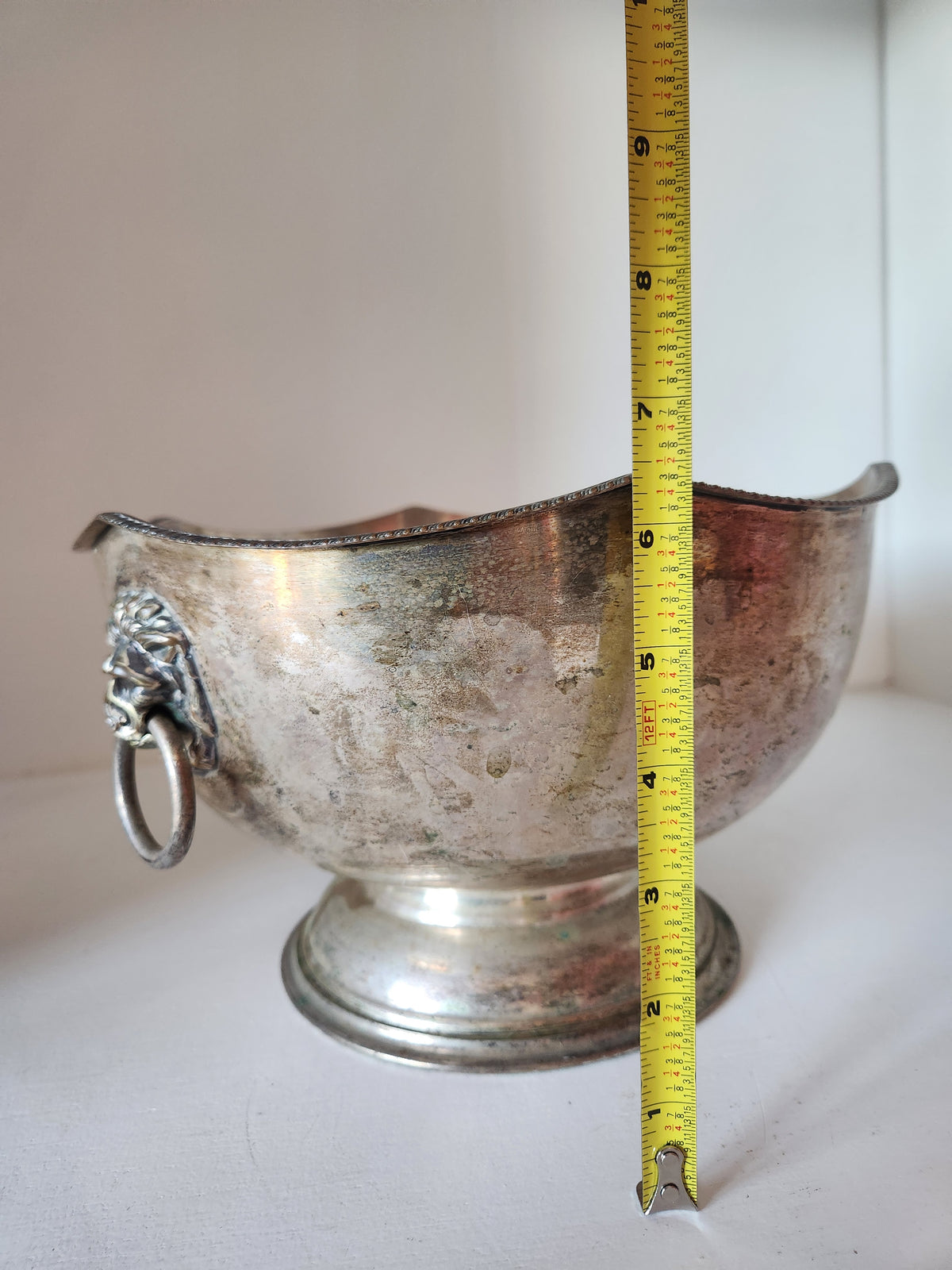 Silverplate Lion Head Champagne Bowl or Punch Bowl
