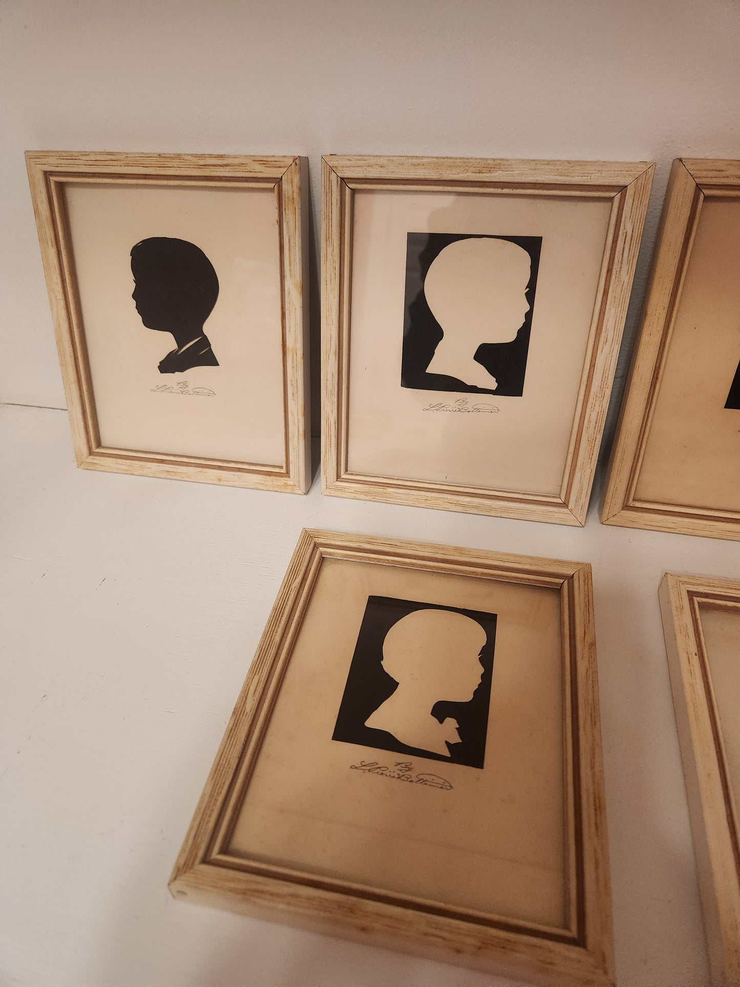 Collection of 6 Silhouettes, Hand cut and signed