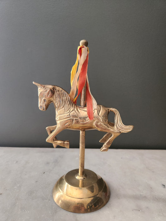 Vintage Brass Carousel Horse