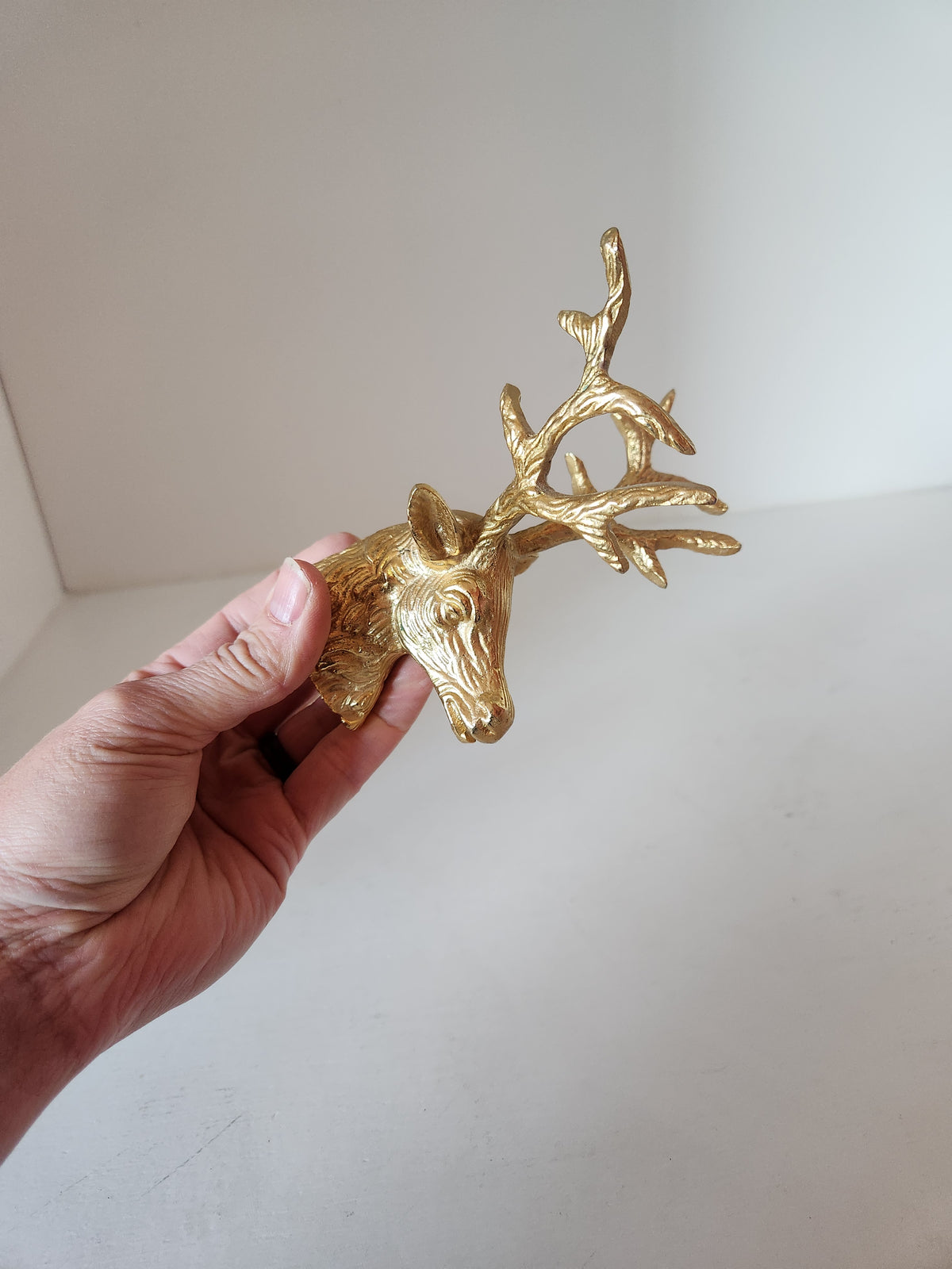 Cast Metal Stag Head