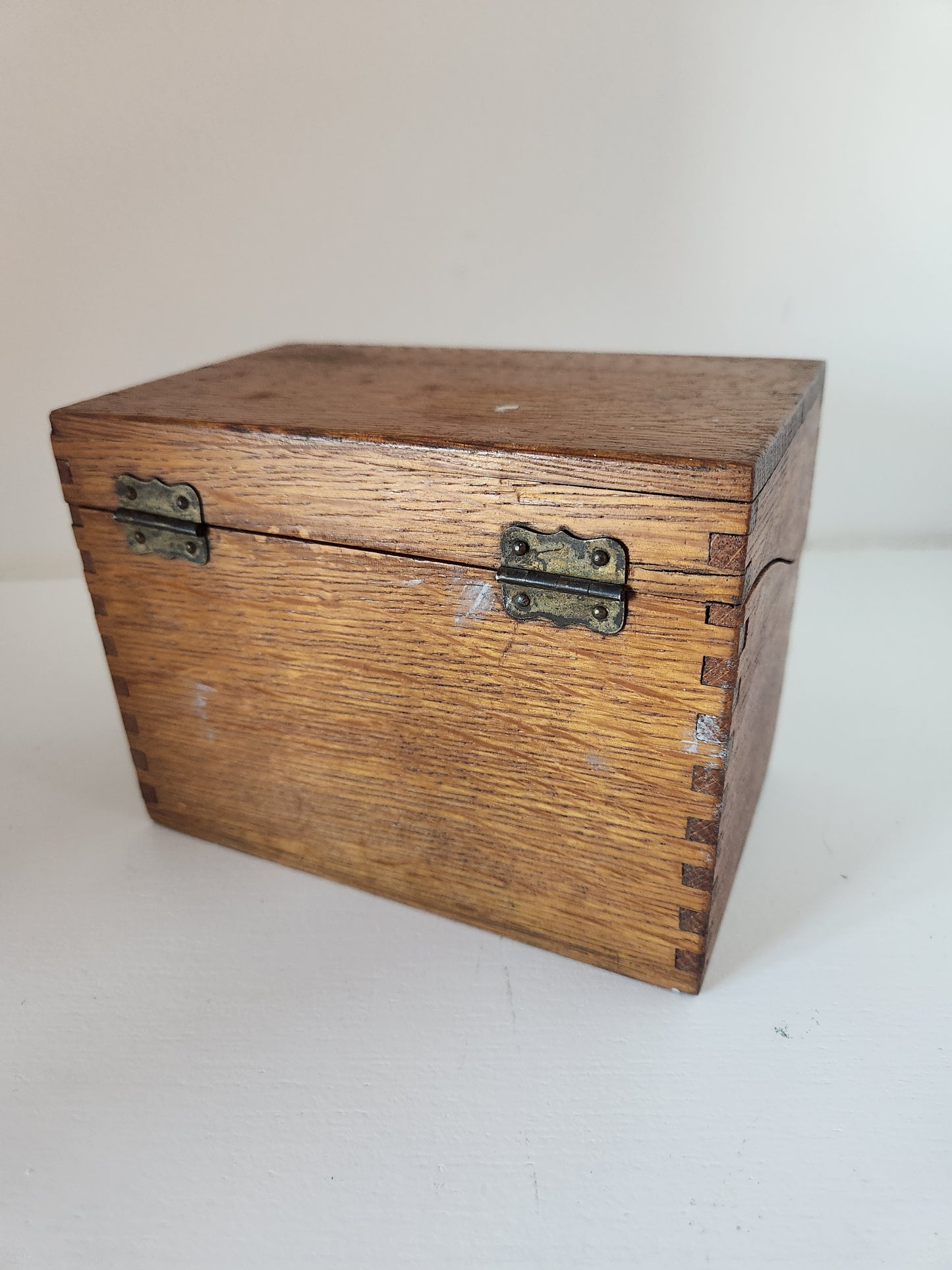 Vintage Wood Recipe Card Box