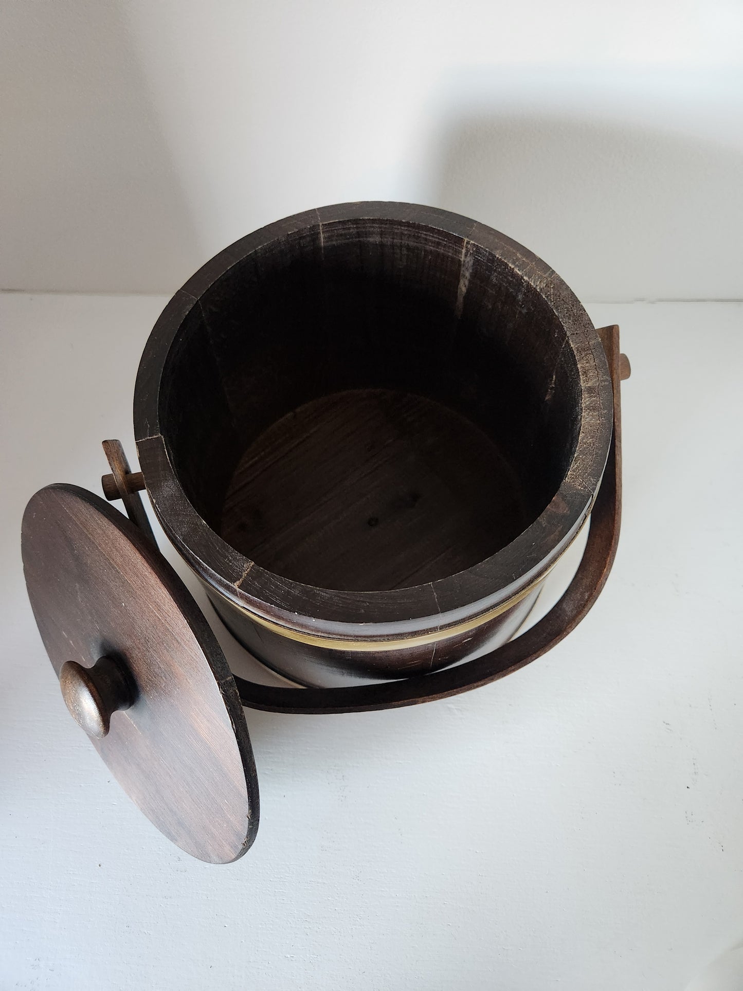 Wood & Brass Ice Bucket