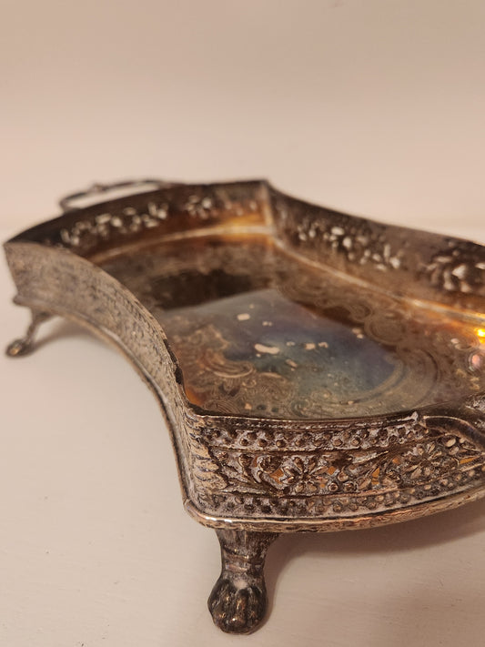 Ornate Silver and Footed Tray