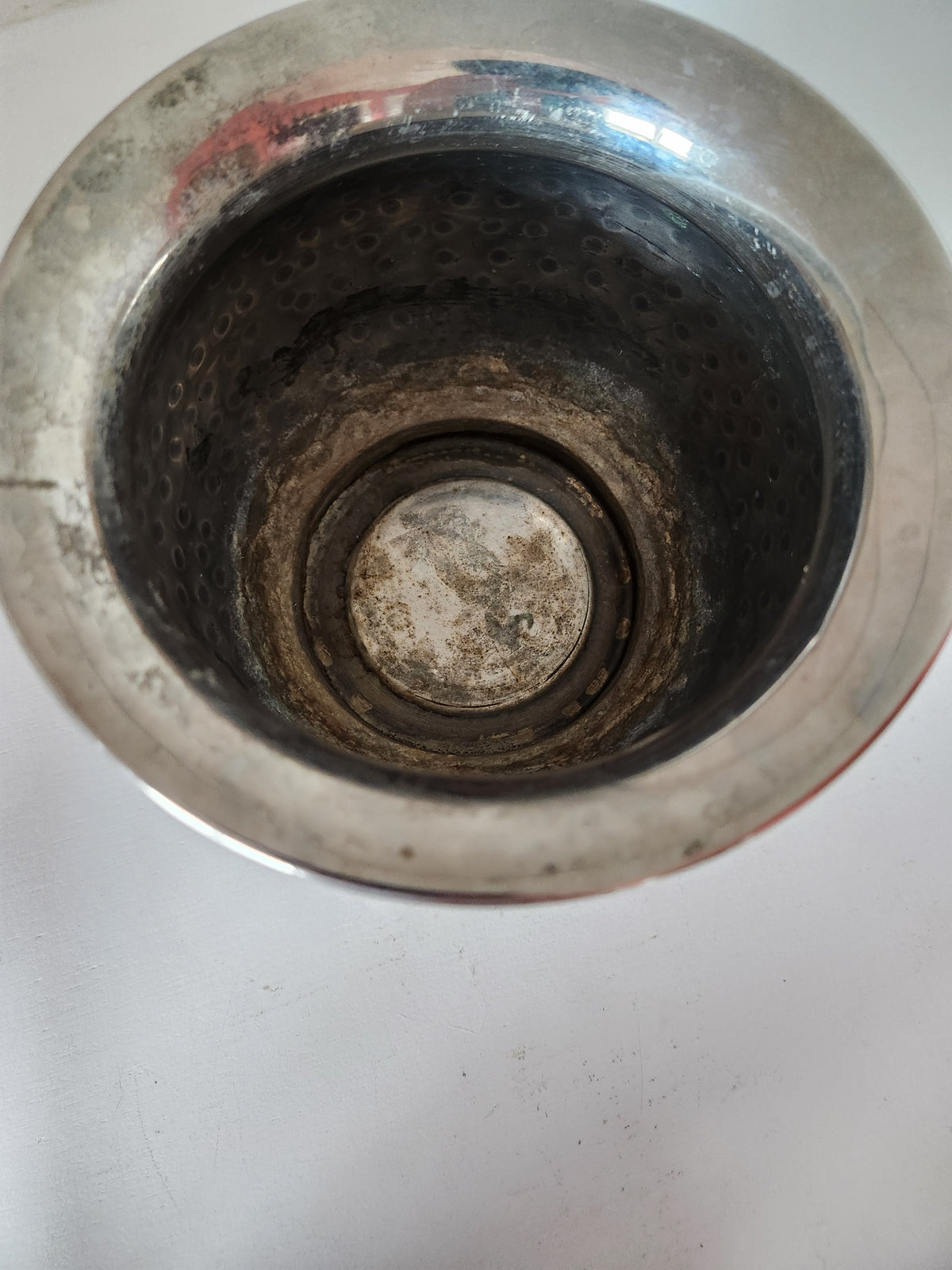 Silver Planter with Black Glass Riser