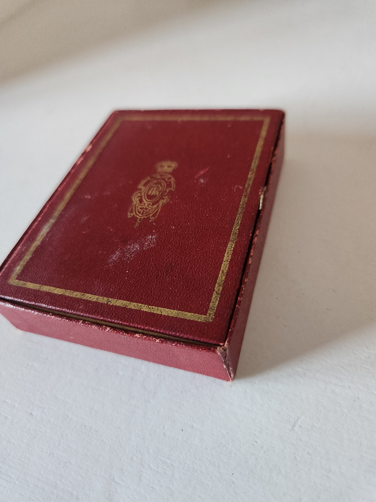 Antique Leather "Book" Powder Compact