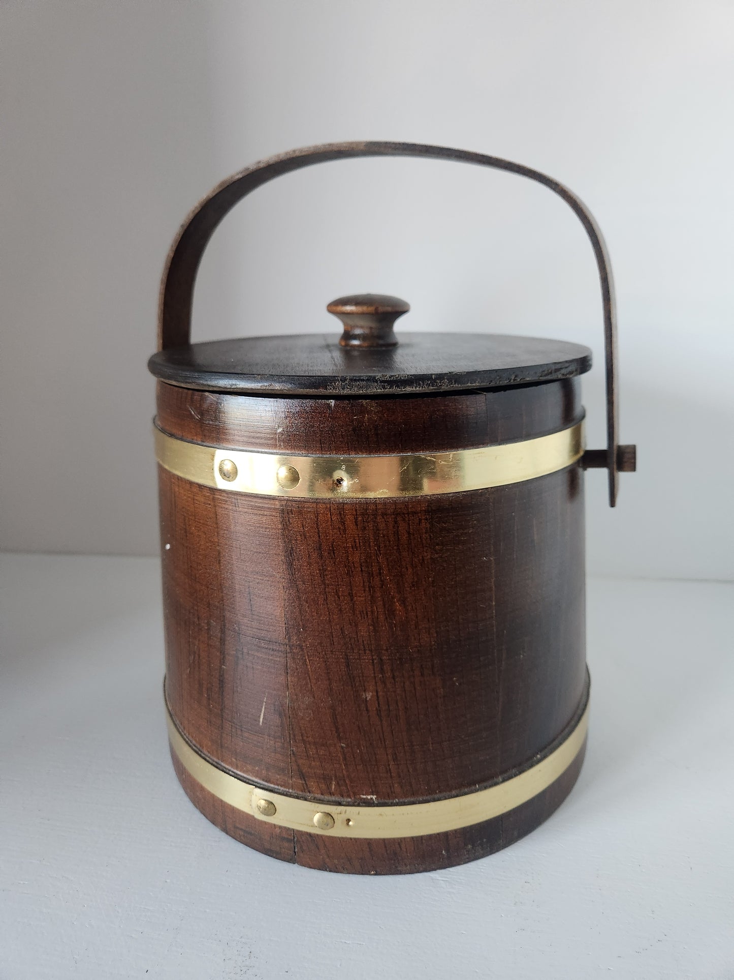 Wood & Brass Ice Bucket