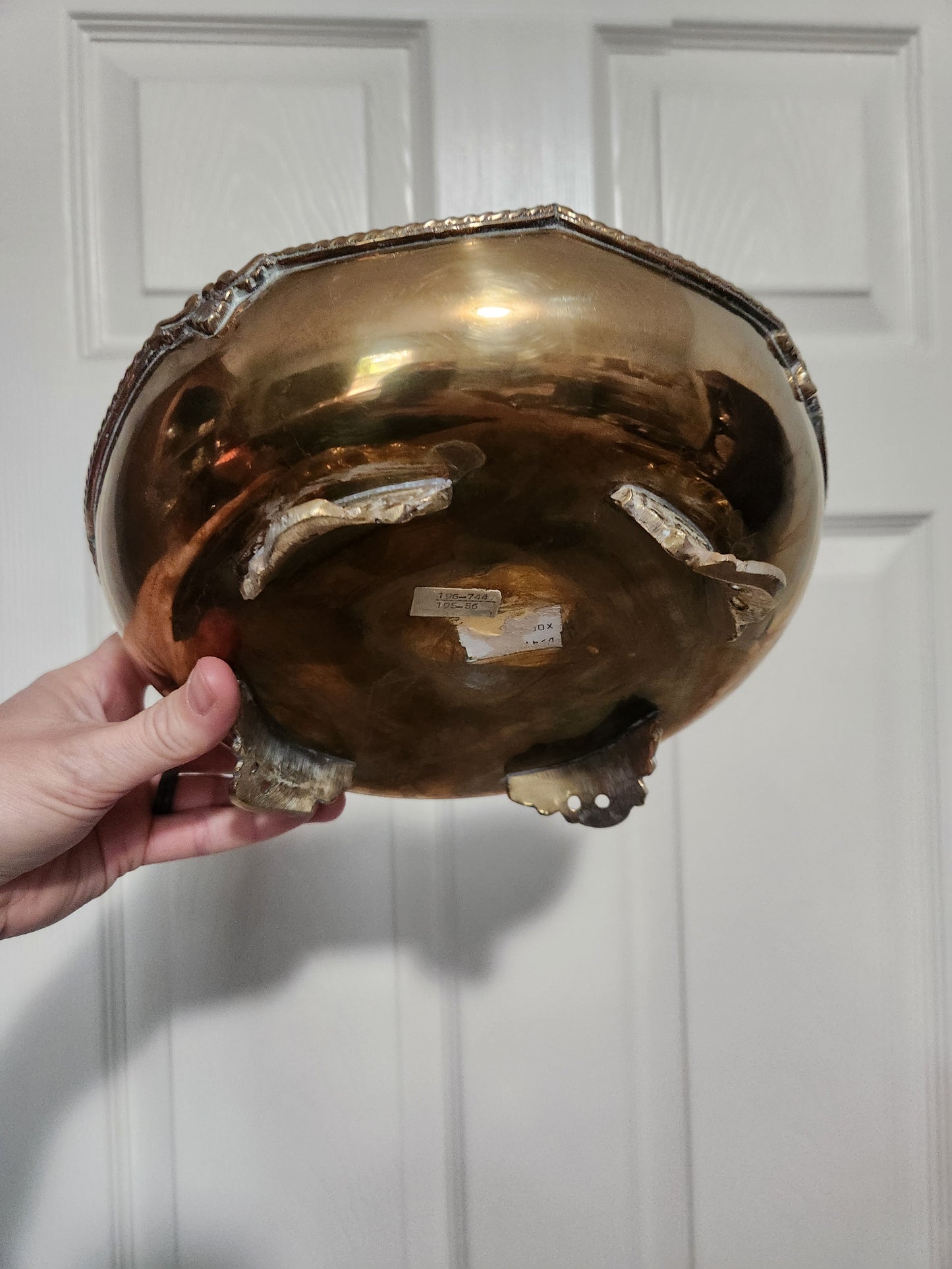 Footed Brass Bowl Vessel