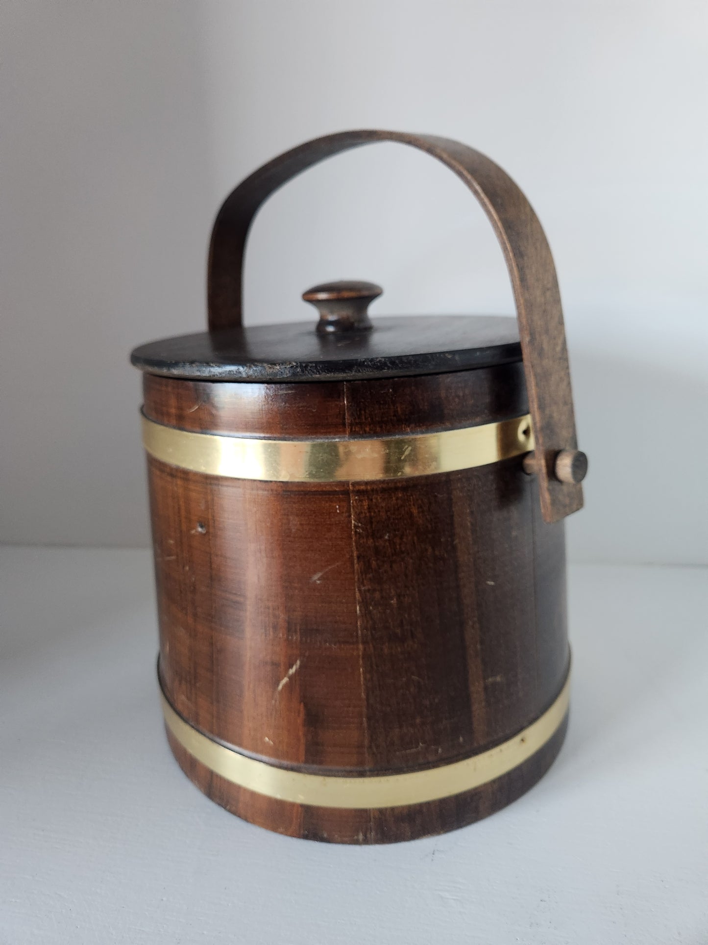 Wood & Brass Ice Bucket