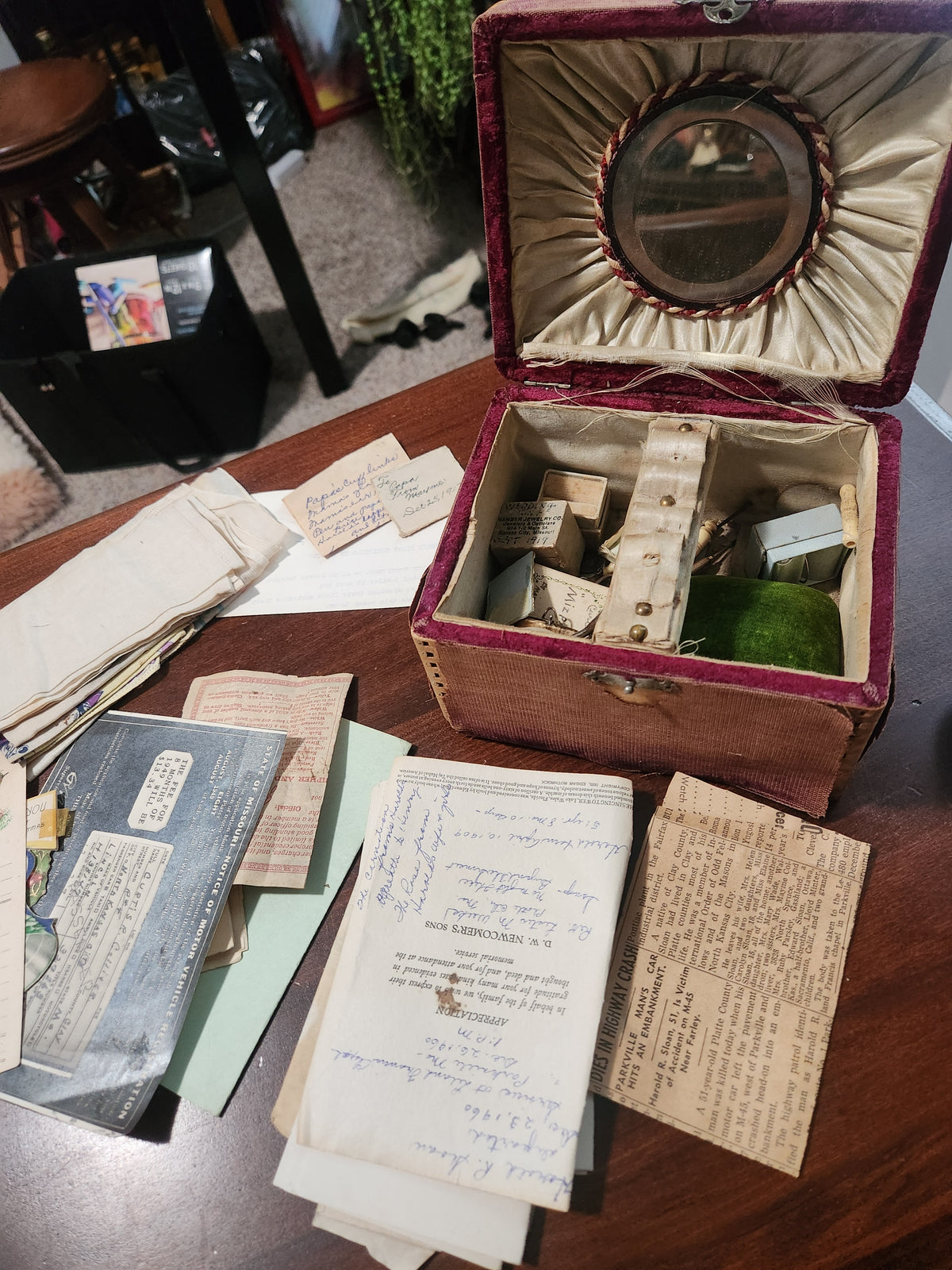 Memory box and contents for Maureen