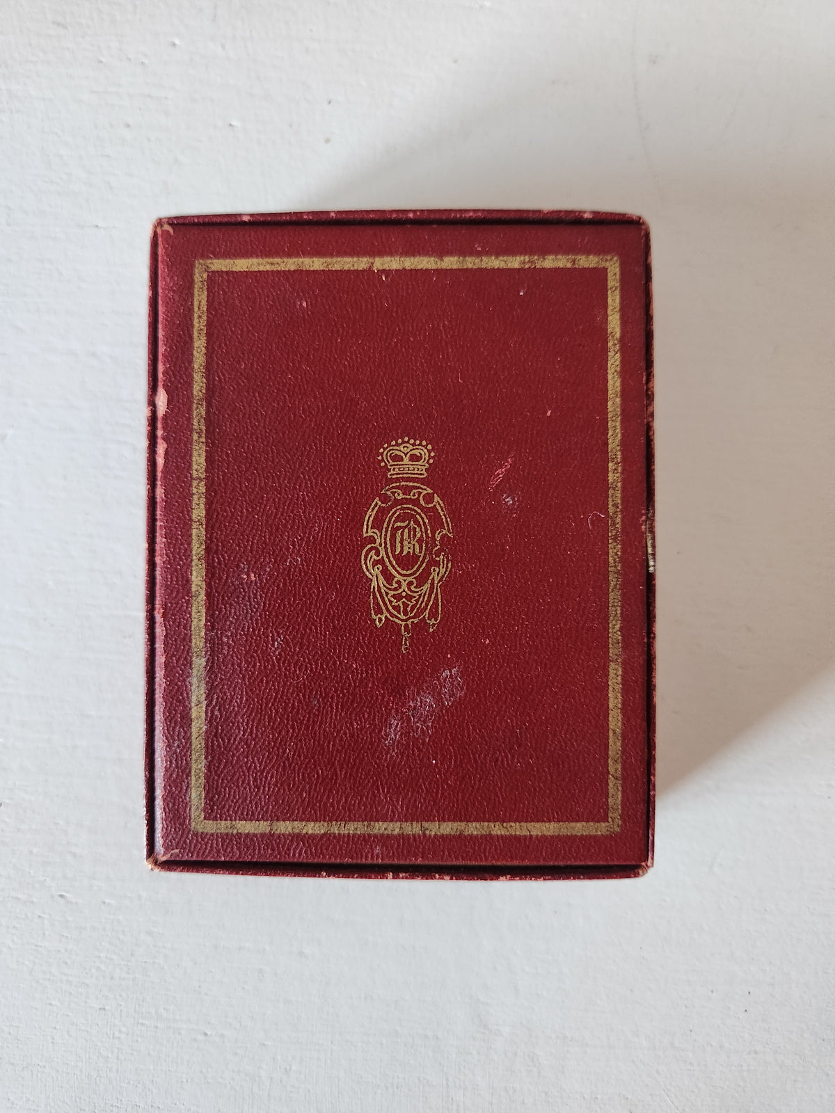 Antique Leather "Book" Powder Compact