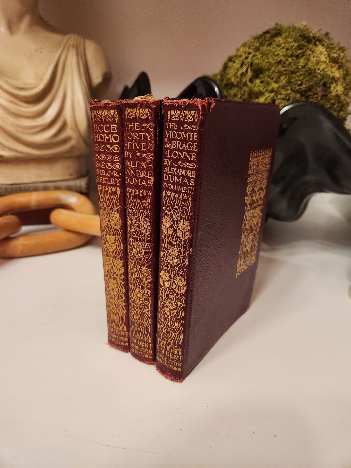 Set of 3 Guilded Leather "soft cover" Everyman books