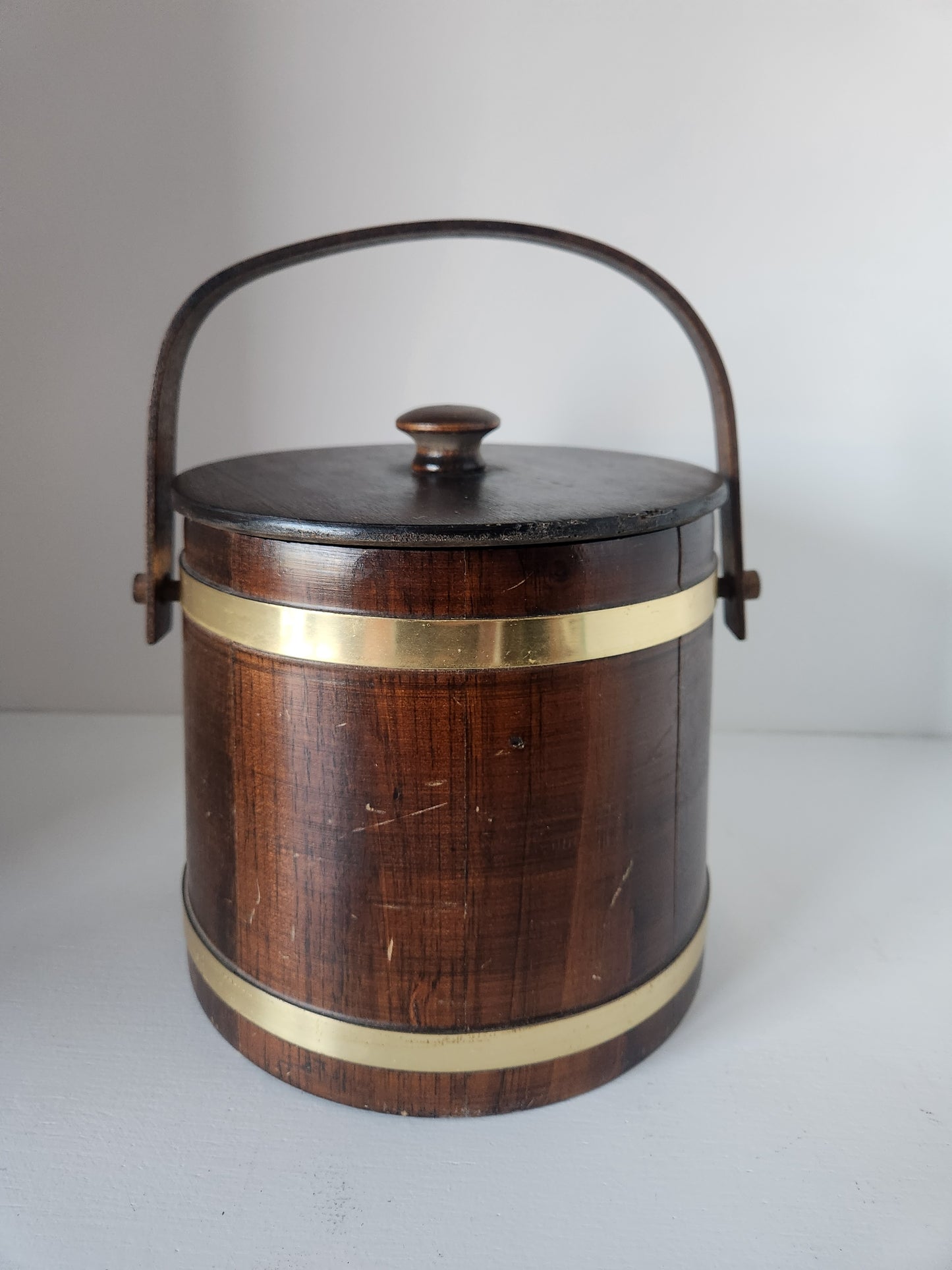 Wood & Brass Ice Bucket