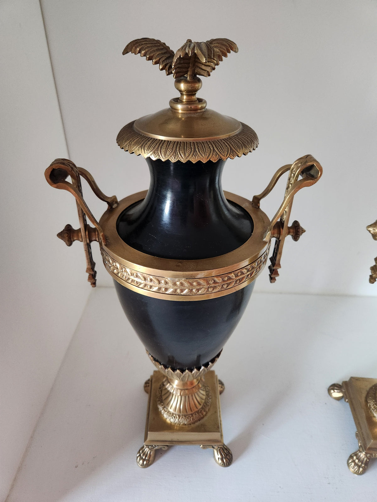 Brass Mounted Neoclassical Style Urns