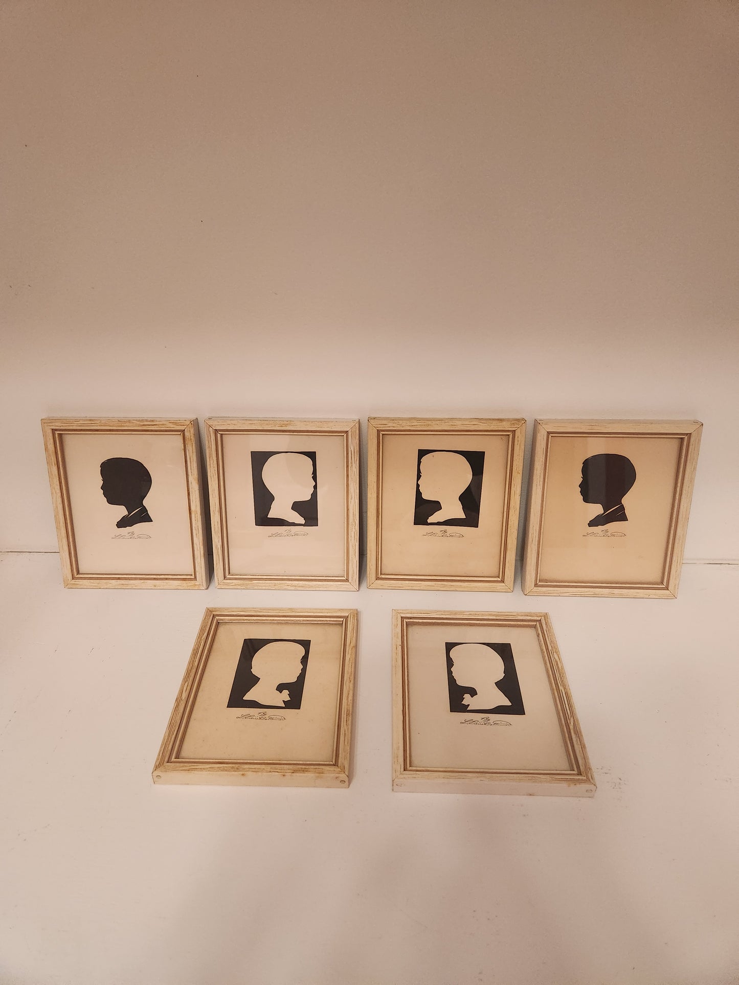 Collection of 6 Silhouettes, Hand cut and signed