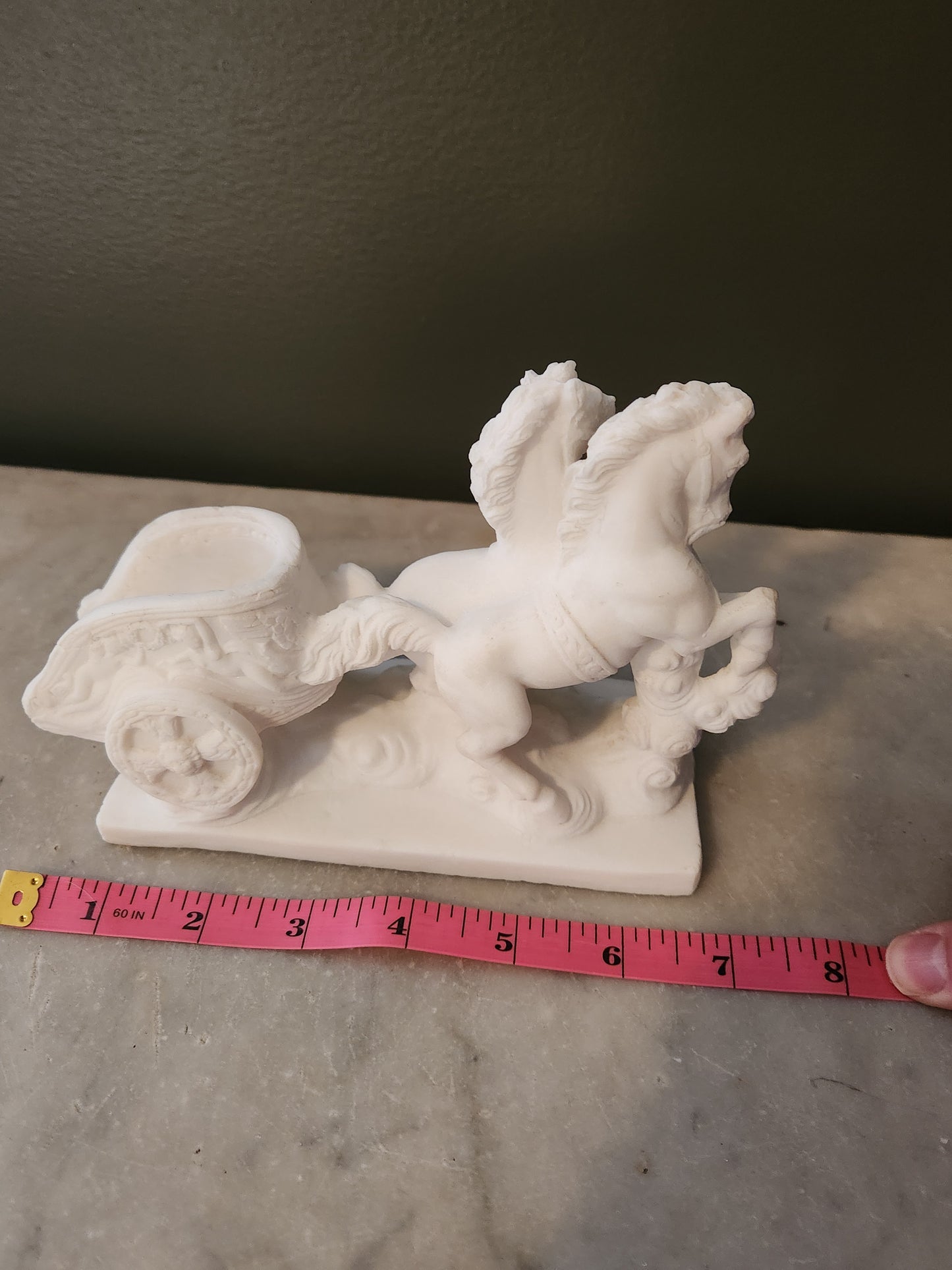 Roman Horse and Chariot Alabaster Figure