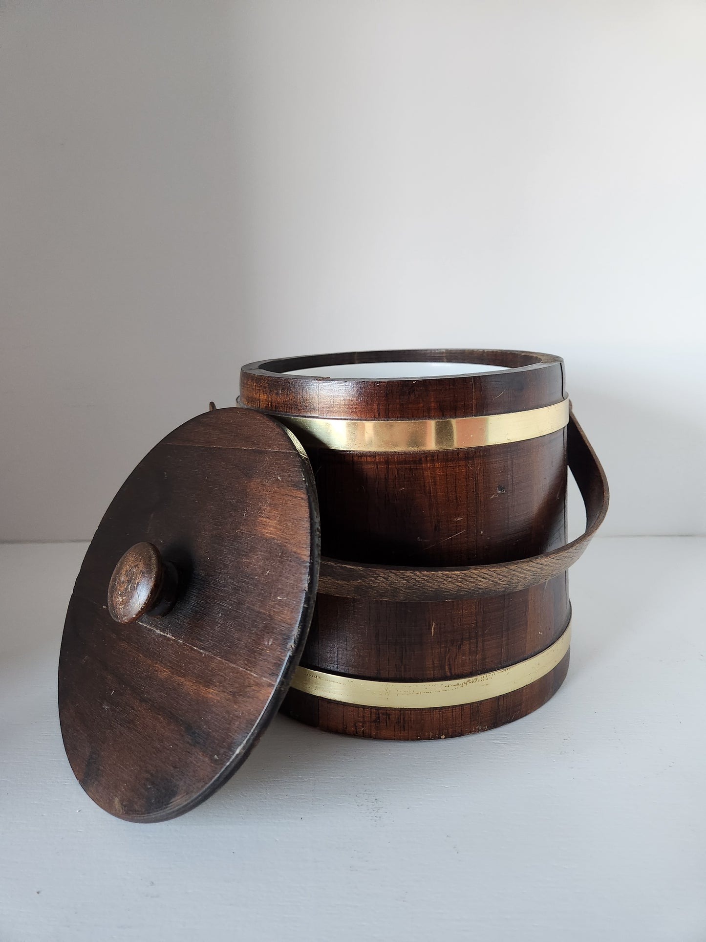 Wood & Brass Ice Bucket