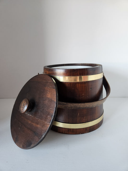 Wood & Brass Ice Bucket