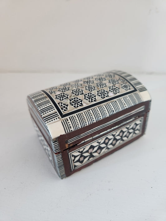 Inlaid Bone and Mother of Pearl Trinket Box